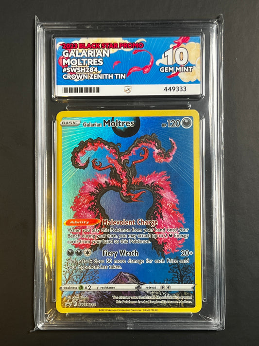 ACE 10 - Galarian Moltres - Black Star Promo - SWSH284 - Crown Zenith Tin