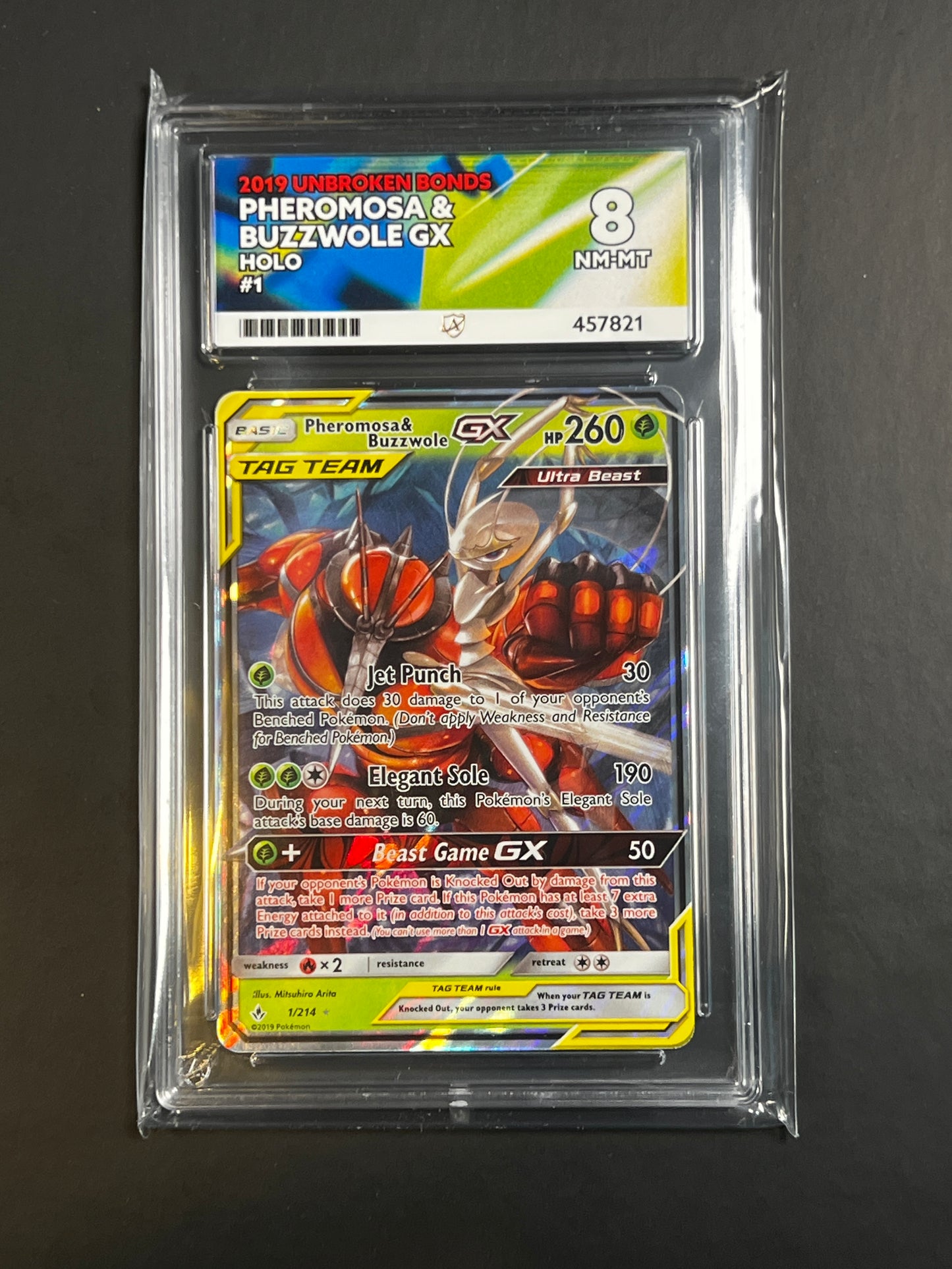 ACE 8 - 2019 - Pheromosa & Buzzwole GX - Unbroken Bonds - 1/214 - Holo