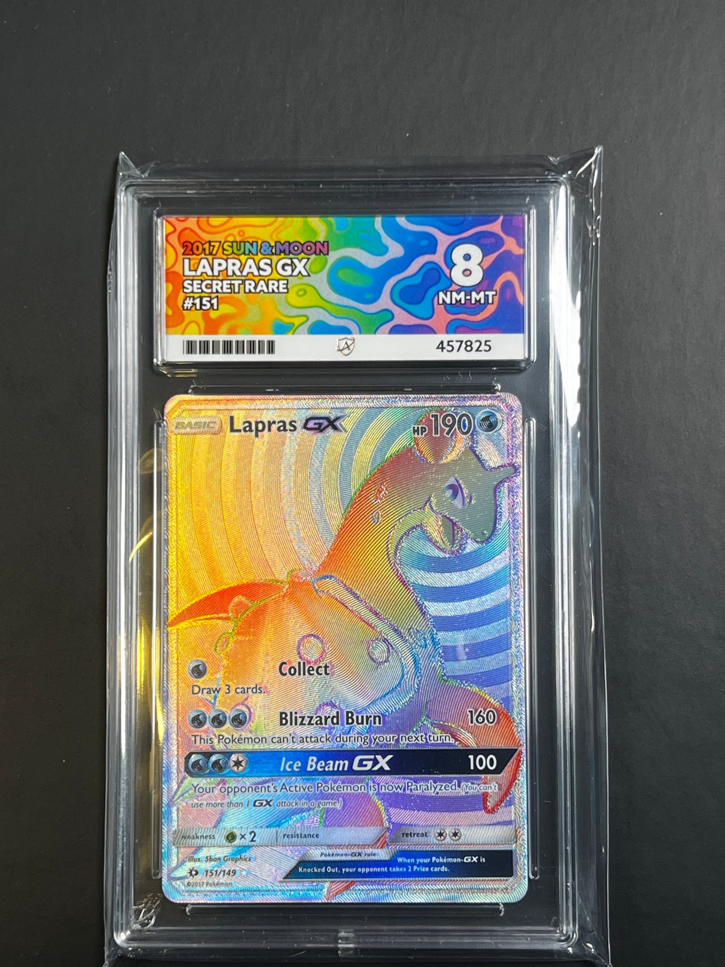ACE 8 - 2017 - Lapras GX - Sun & Moon - 151/149 - Secret Rare