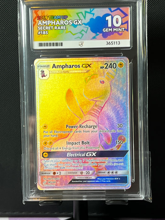 ACE 10 - Ampharos GX - Team Up - 185/181 - Secret Rare