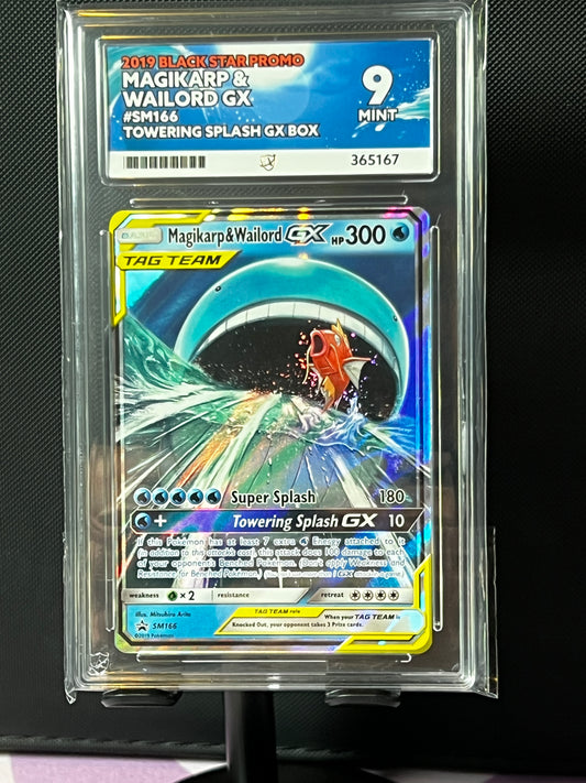 ACE 9 - Magikarp & Wailord GX - Black Star Promo - SM166 - Towering Splash GX Box