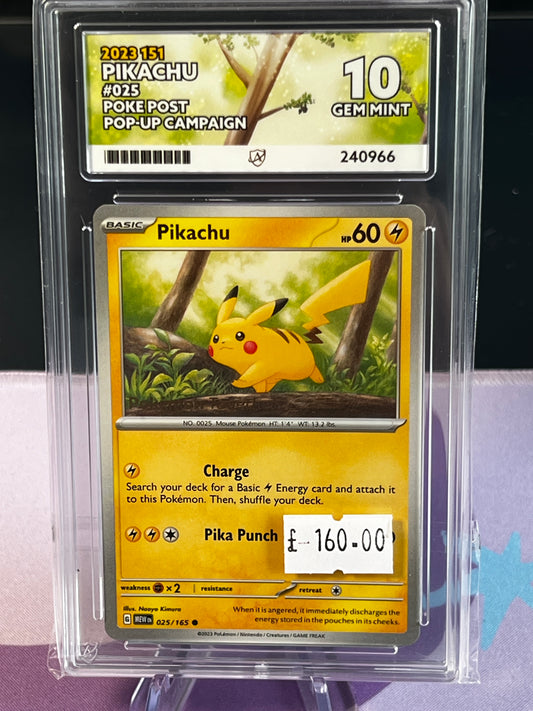 ACE 10 - Pikachu - 151 - 025/165 - Poke Post Pop-Up Campaign