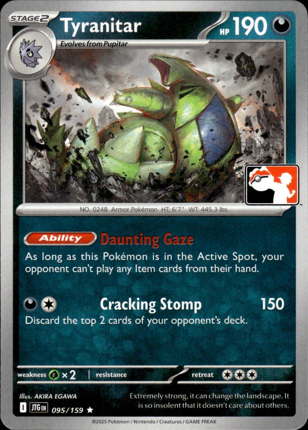 Tyranitar 095/159 Rare Prize Pack Series Cards Pokemon Near Mint