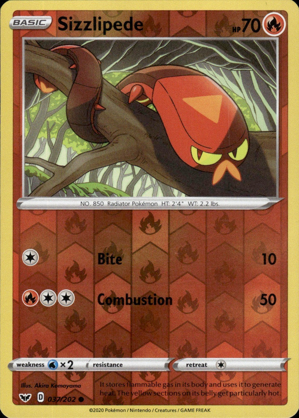 Sizzlipede 009/073 Common Champion's Path Pokemon Reverse Holo Lightly Played
