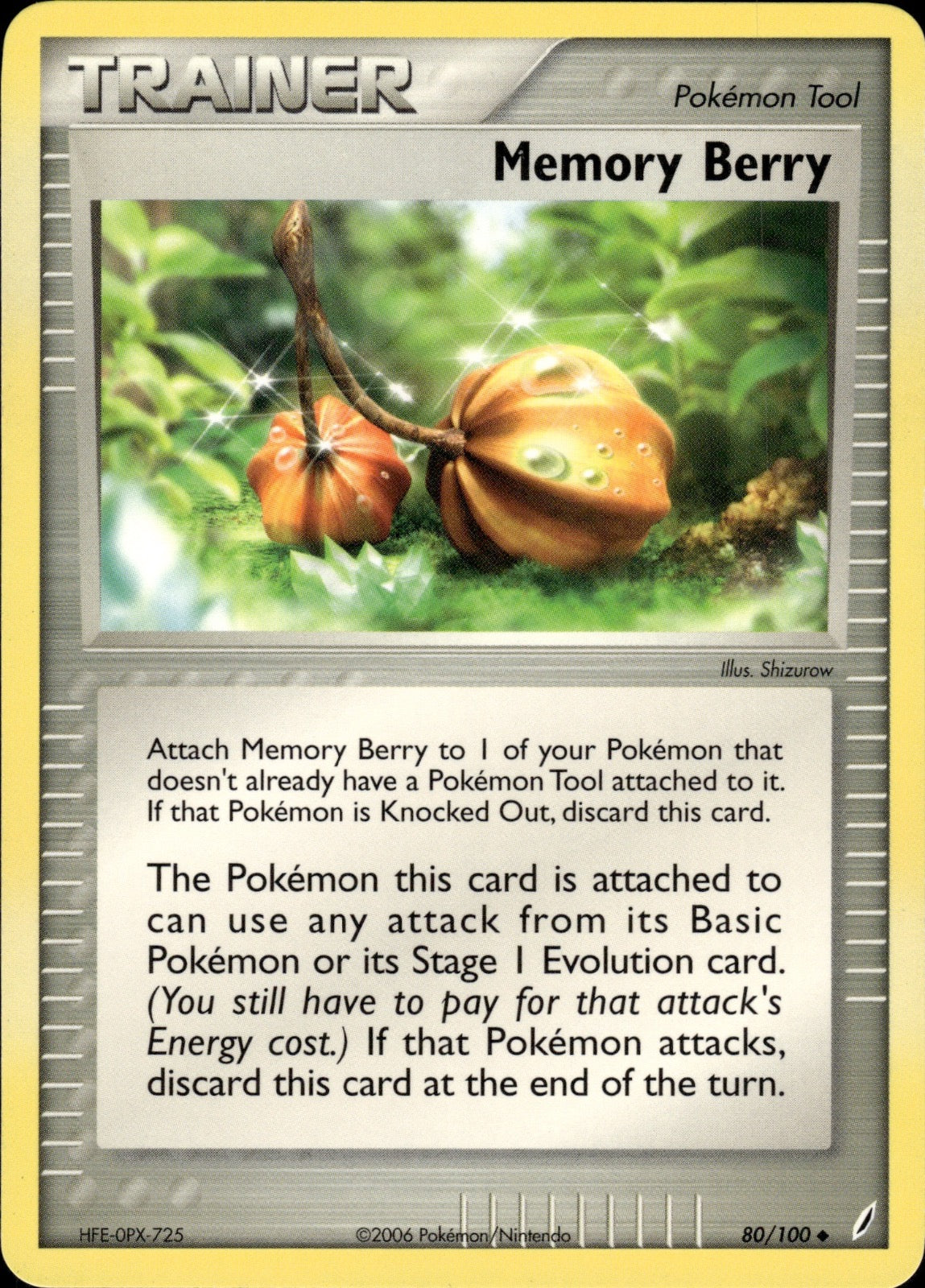 Memory Berry 80/100 Uncommon Crystal Guardians Pokemon Lightly Played