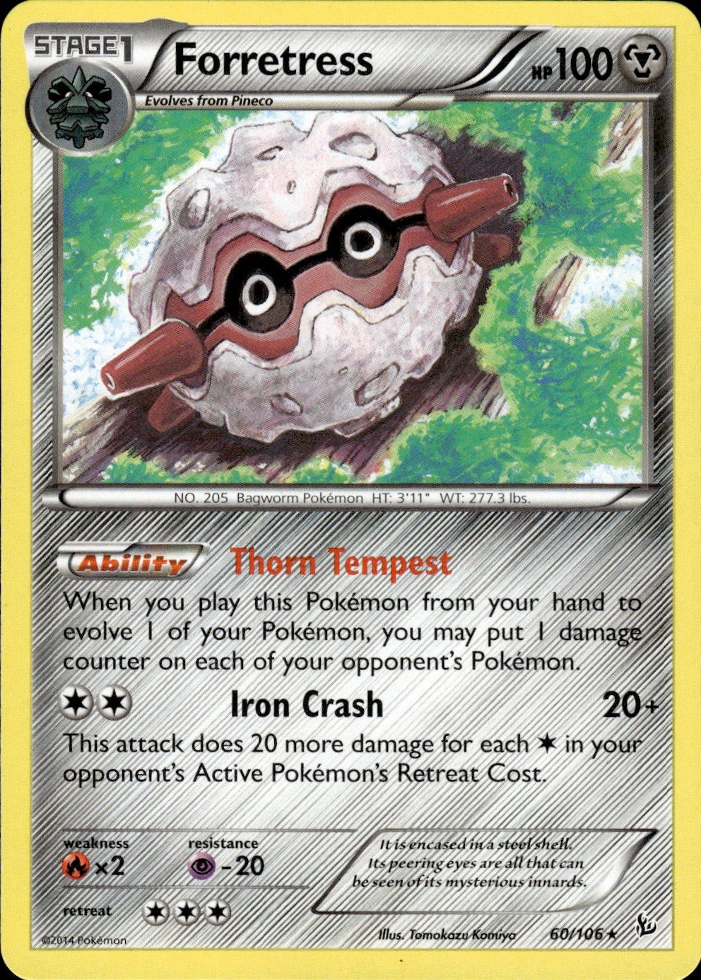 Forretress 60/106 Rare Flashfire Pokemon Lightly Played