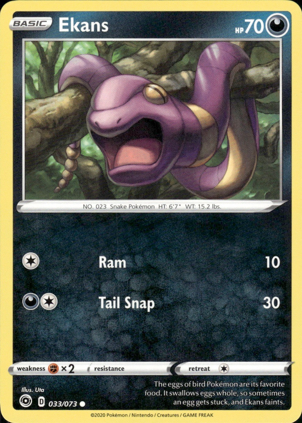 Ekans 033/073 Common Champion's Path Pokemon Lightly Played