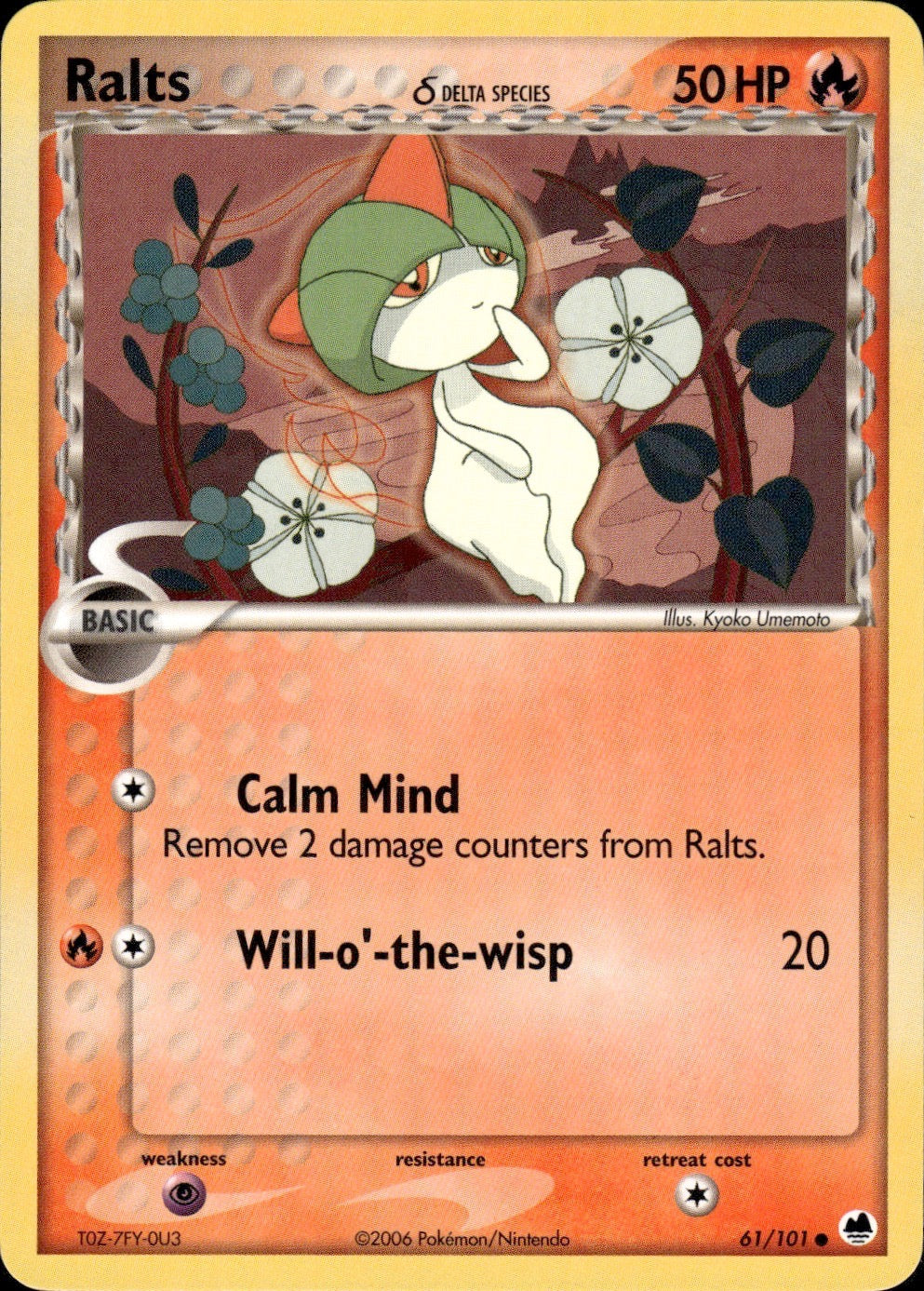 Ralts 61/101 Common Dragon Frontiers Pokemon Lightly Played