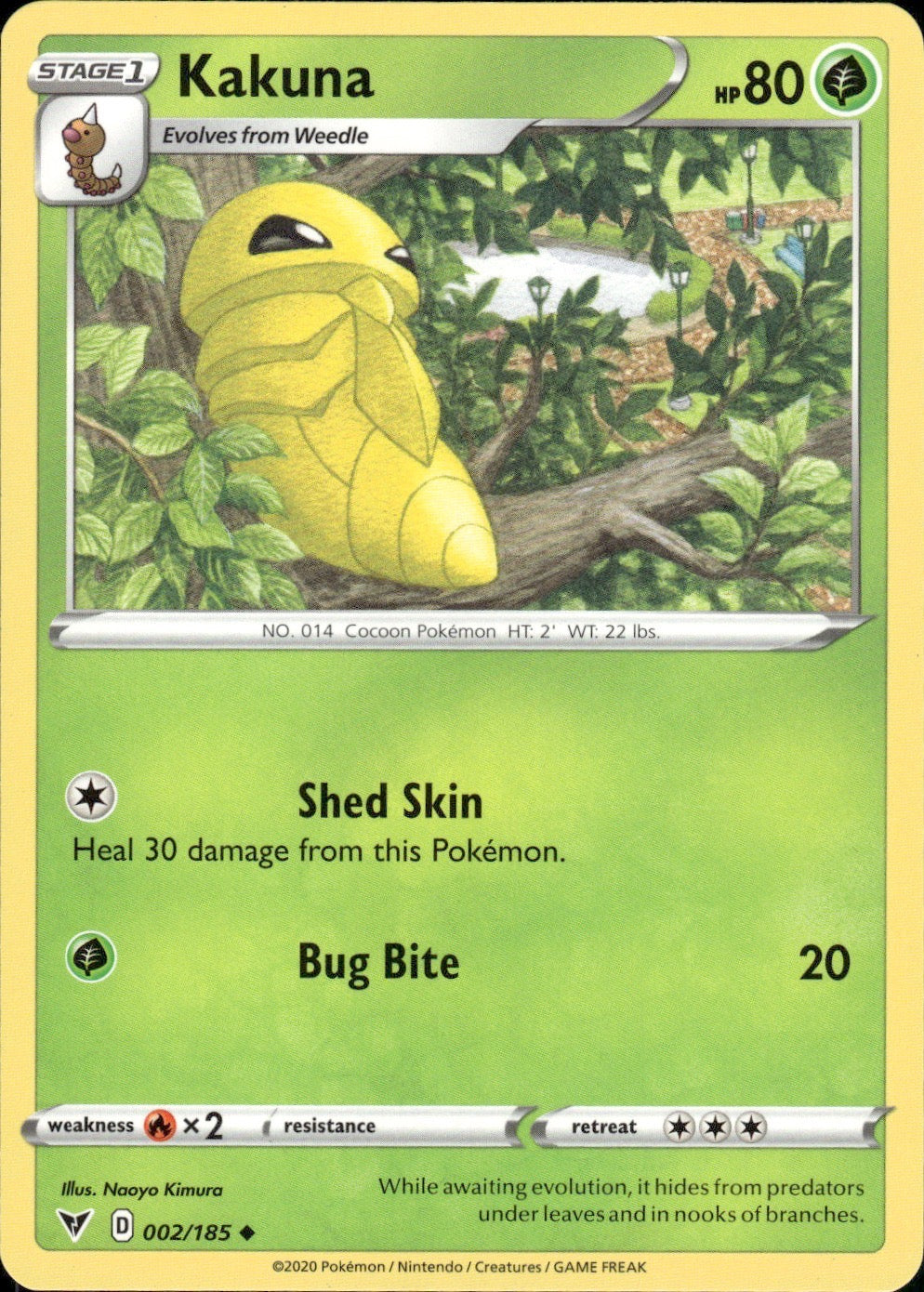 Kakuna 002/185 Uncommon Vivid Voltage Pokemon Lightly Played
