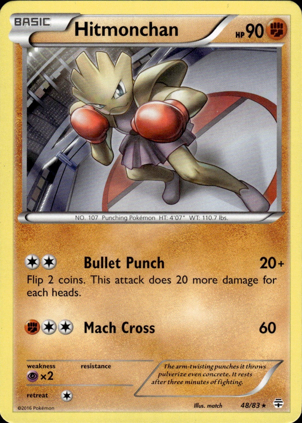 Hitmonchan 48/83 Rare Generations Pokemon Lightly Played