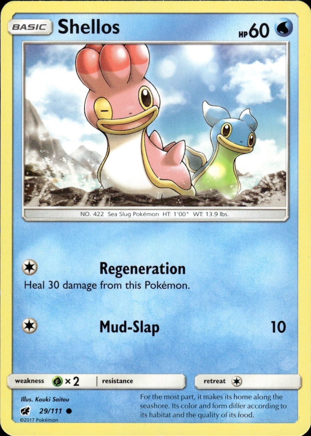 Shellos 29/111 Common Crimson Invasion Pokemon Lightly Played
