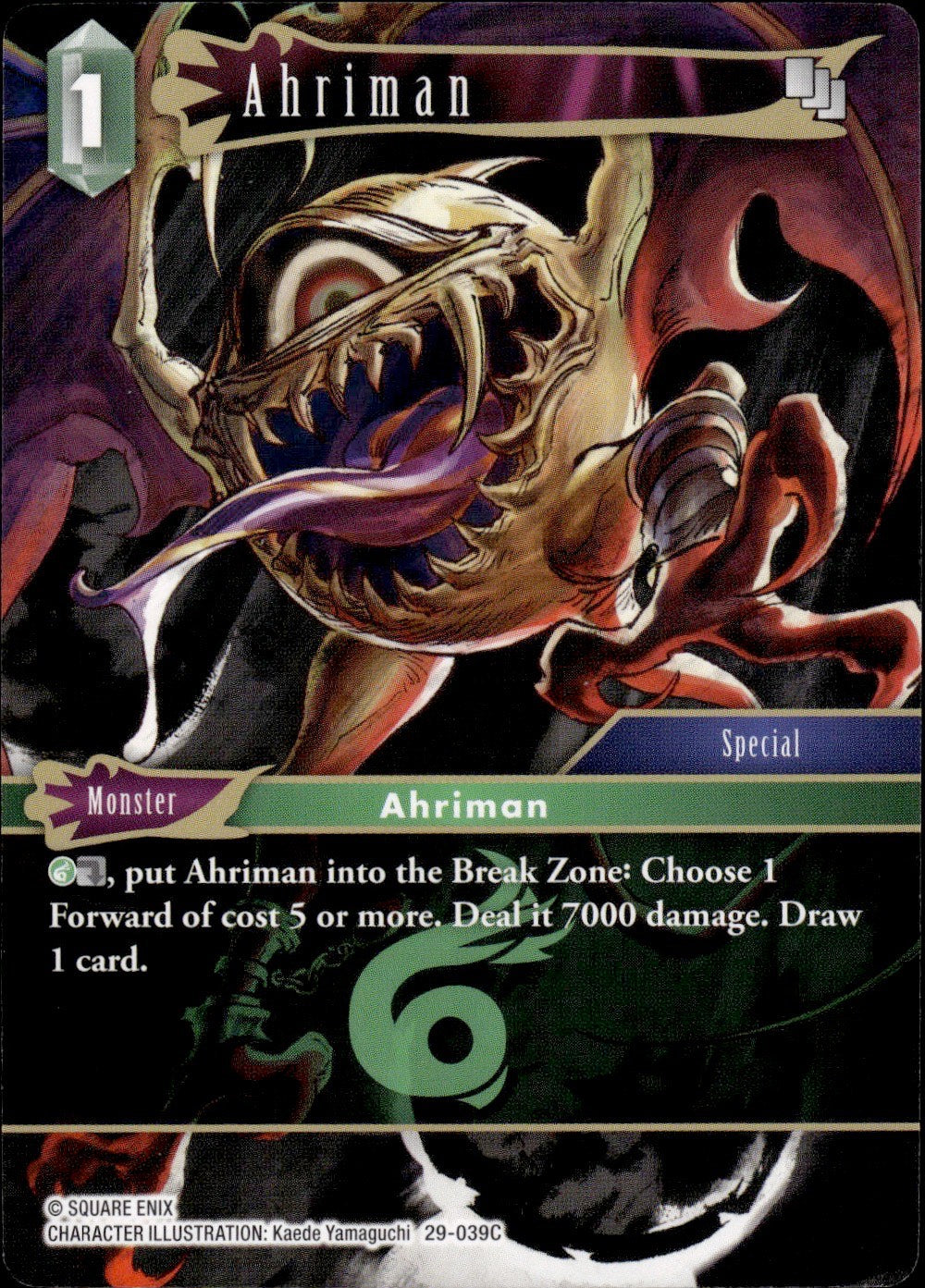 Ahriman 29-039C Common Blissful Eternity Final Fantasy Near Mint
