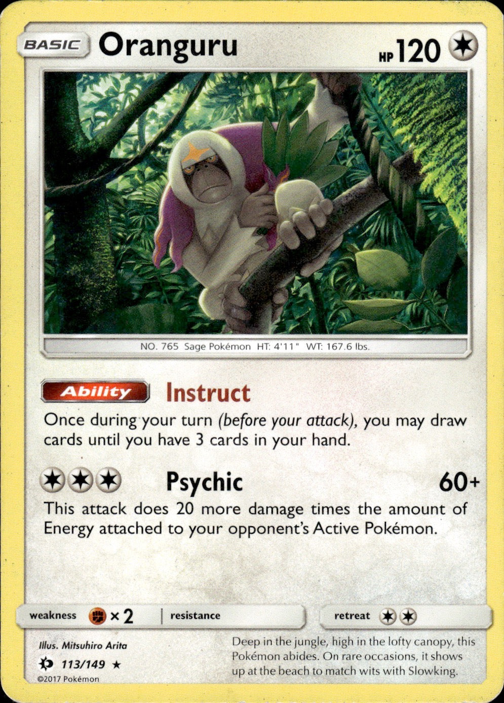 Oranguru 113/149 Holo Rare SM Base Set Pokemon Lightly Played
