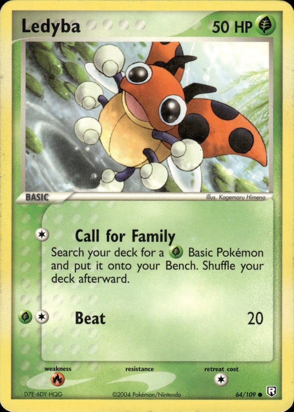 Ledyba 64/109 Common Team Rocket Returns Pokemon Lightly Played