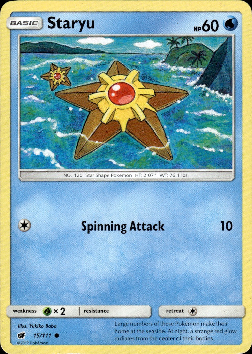 Staryu 15/111 Common Crimson Invasion Pokemon Lightly Played