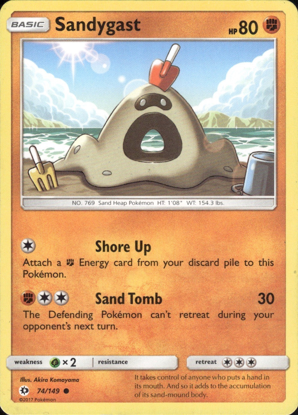 Sandygast 74/149 Common SM Base Set Pokemon Lightly Played