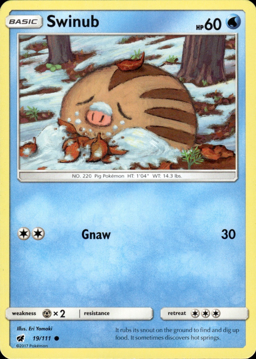 Swinub 19/111 Common Crimson Invasion Pokemon Lightly Played