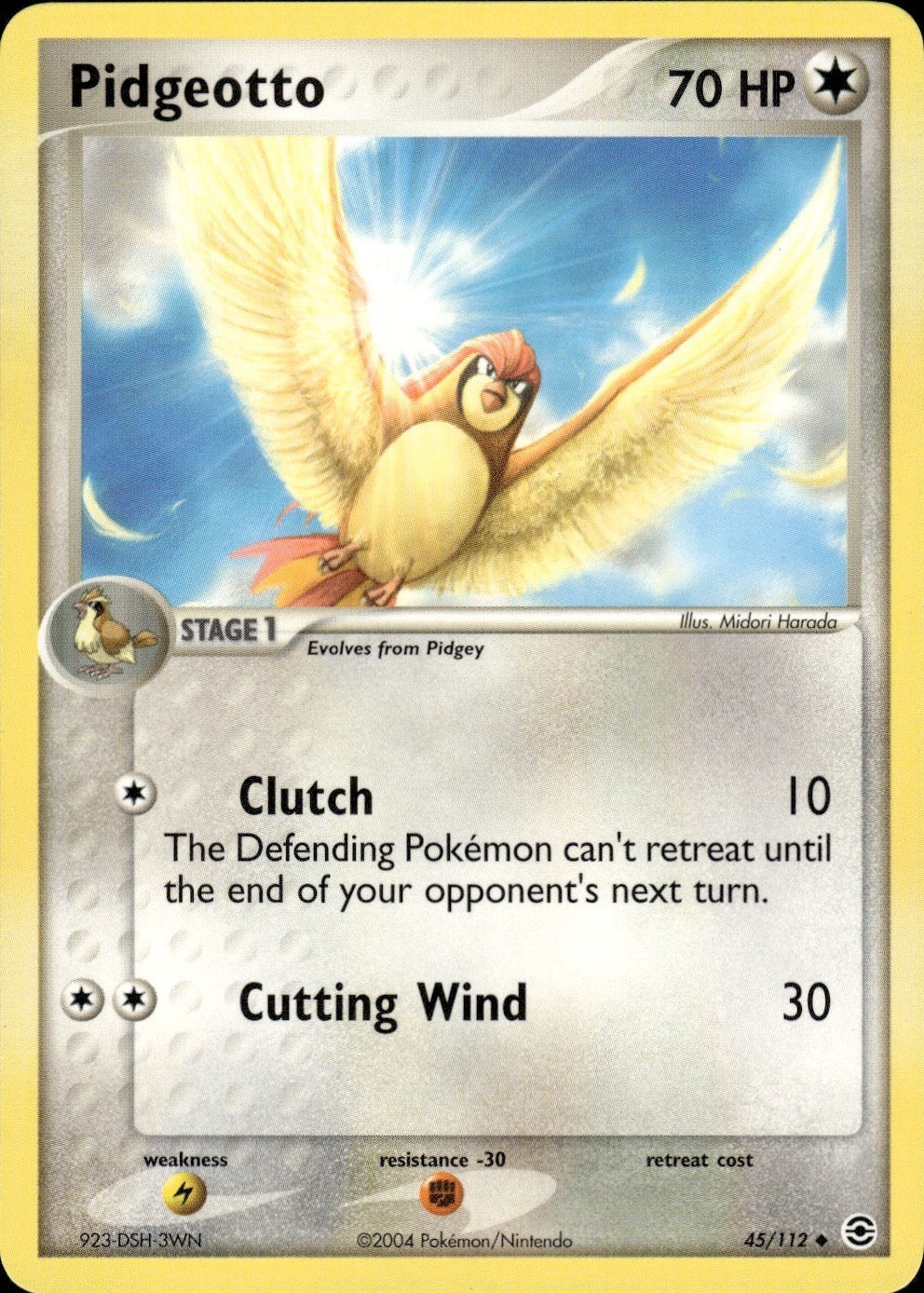 Pidgeotto 45/112 Uncommon FireRed & LeafGreen Pokemon Lightly Played