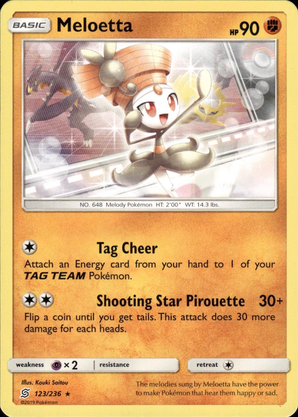 Meloetta 123/236 Rare Unified Minds Pokemon Lightly Played