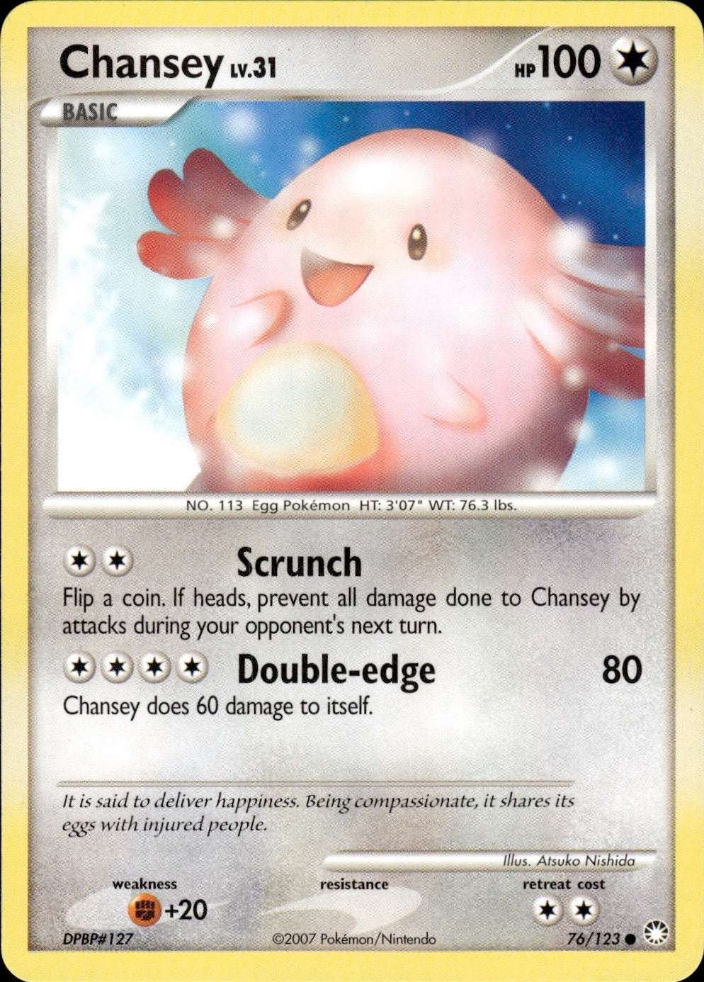 Chansey 76/123 Common Mysterious Treasures Pokemon Lightly Played