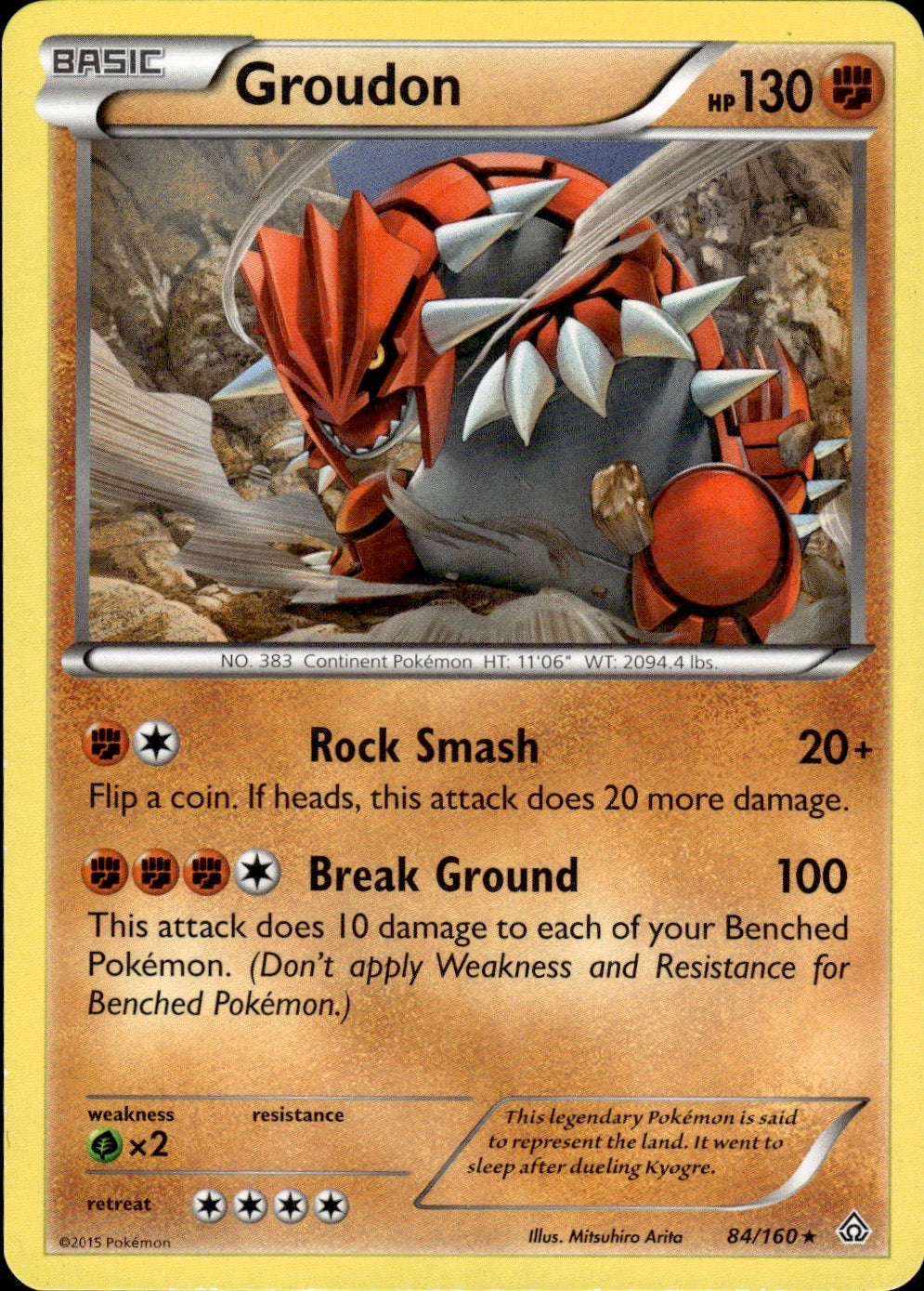 Groudon 84/160 Rare Primal Clash Pokemon Lightly Played
