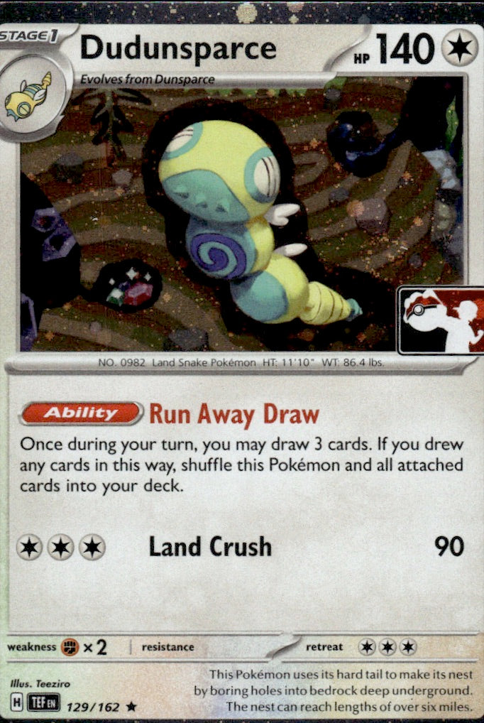 Dudunsparce 129/162 Holo Rare Prize Pack Series Cards Pokemon Lightly Played