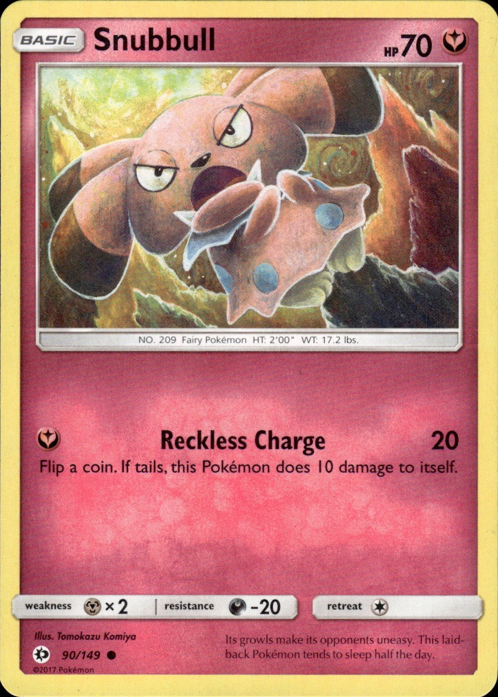 Snubbull 90/149 Common SM Base Set Pokemon Lightly Played