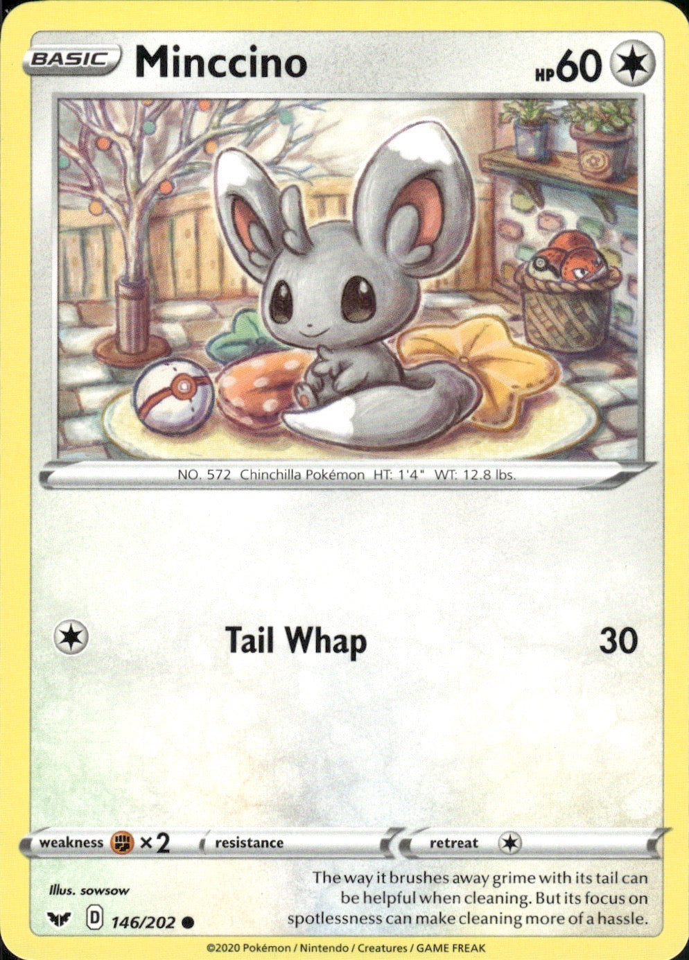Minccino 146/202 Common Sword & Shield Pokemon Lightly Played