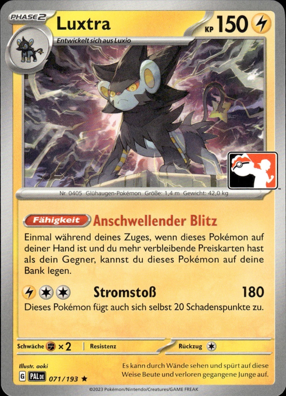 Luxray 071/193 Rare Prize Pack Series Cards Pokemon Near Mint
