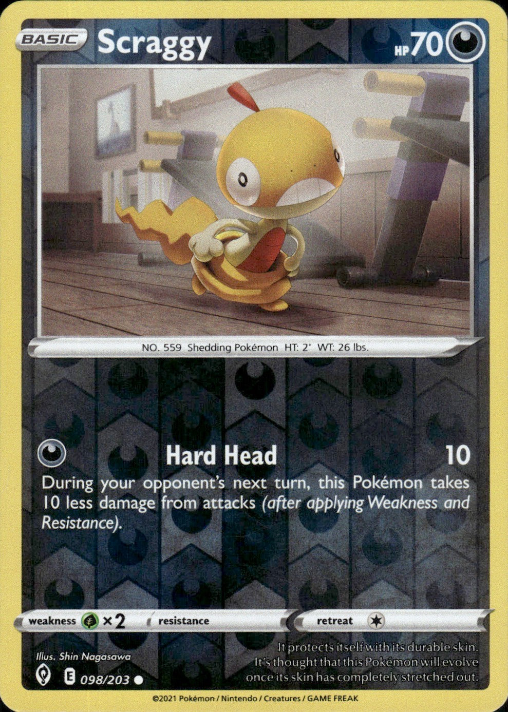 Scraggy 098/203 Common Evolving Skies Pokemon Lightly Played