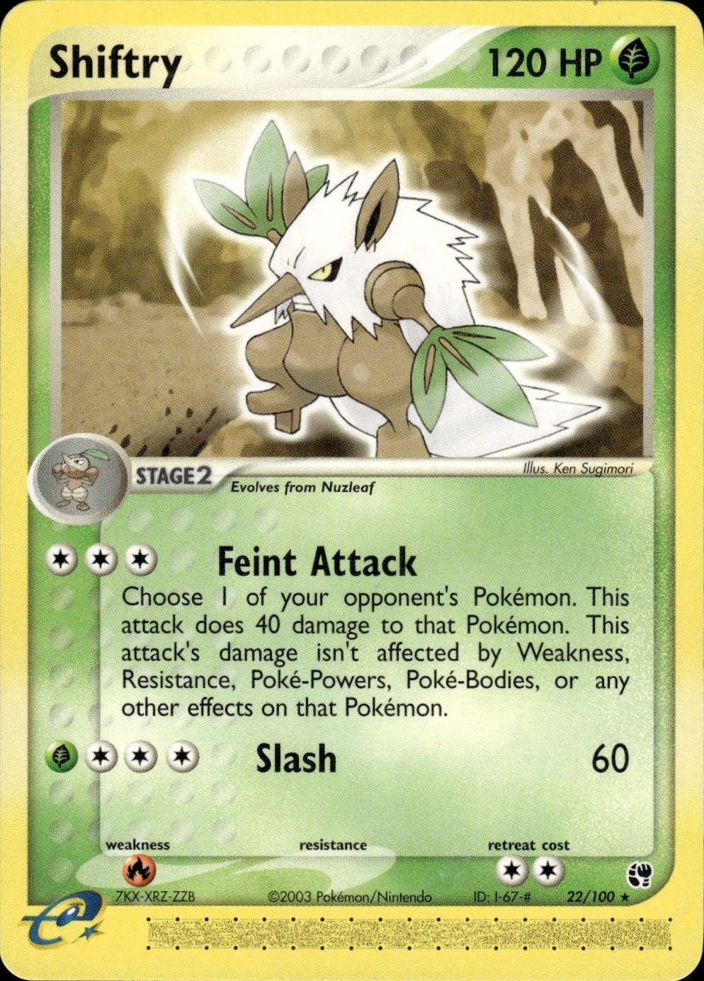Shiftry 22/100 Rare Sandstorm Pokemon Lightly Played