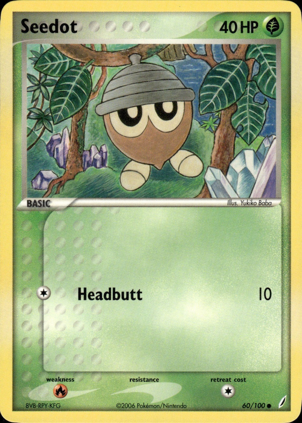 Seedot 60/100 Common Crystal Guardians Pokemon Lightly Played