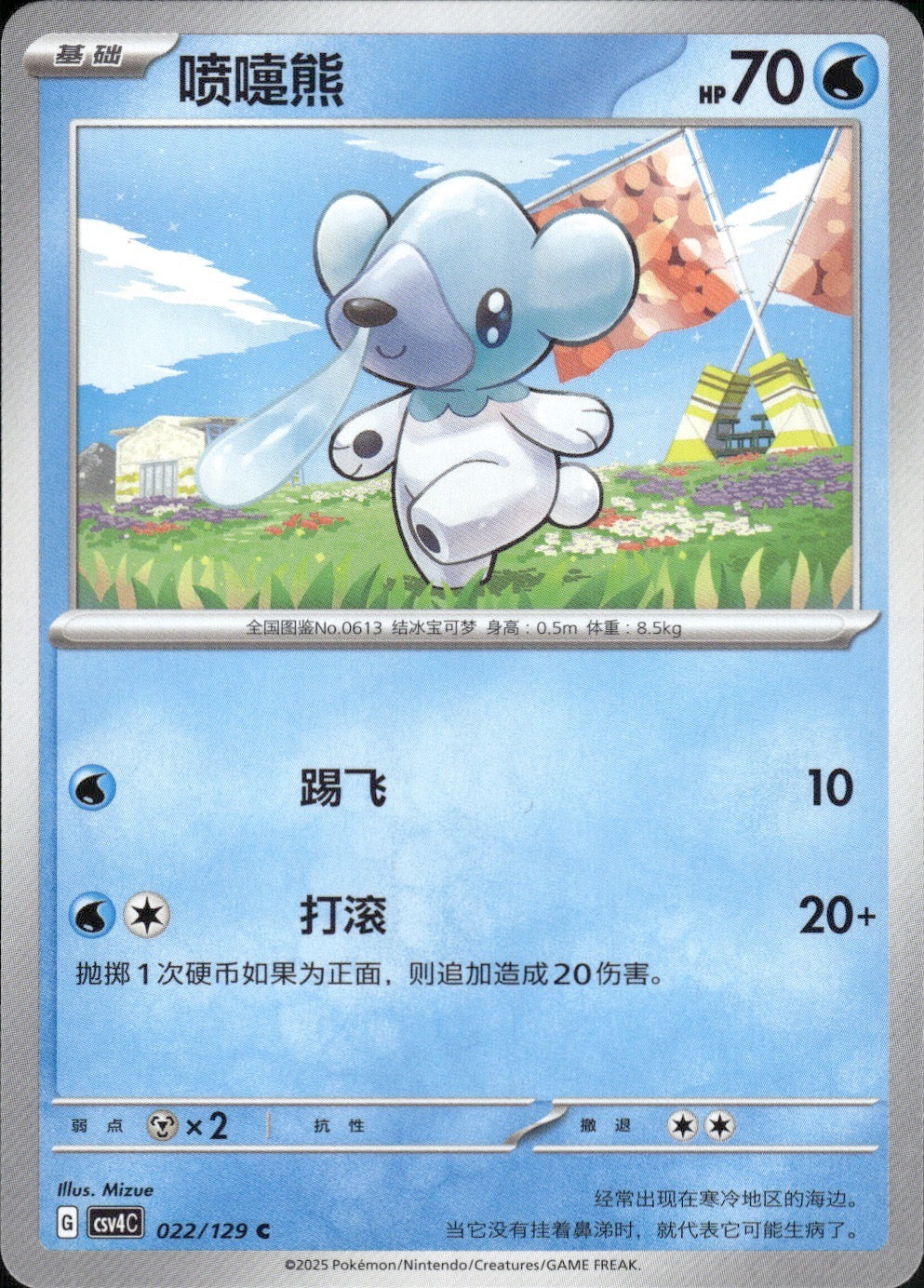 Cubchoo 022/129 Bonus Round Pokemon Chinese Near Mint