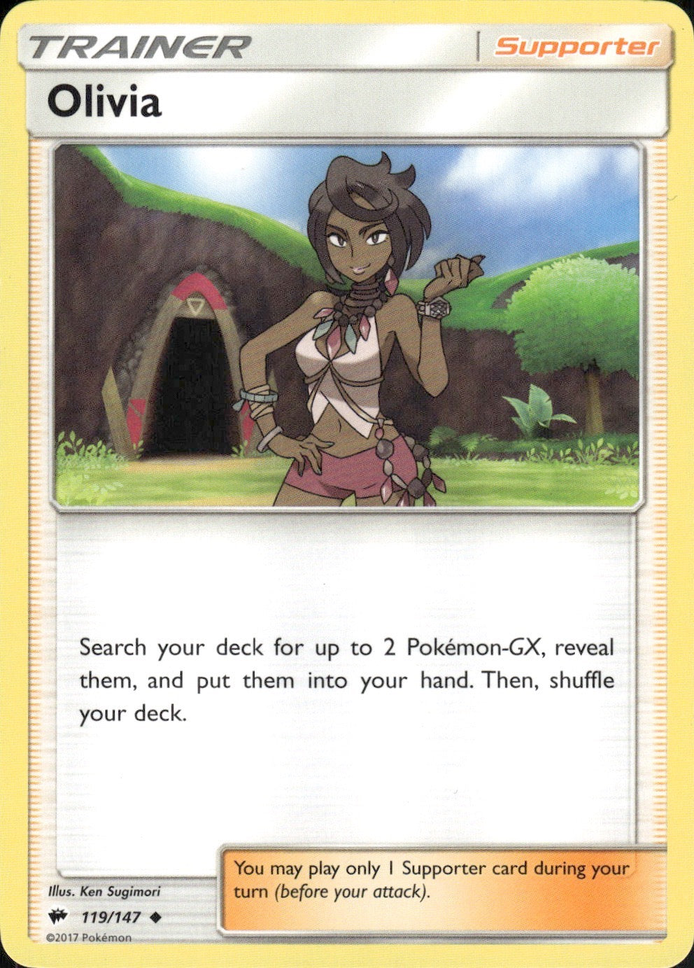 Olivia 119/147 Uncommon Burning Shadows Pokemon Lightly Played