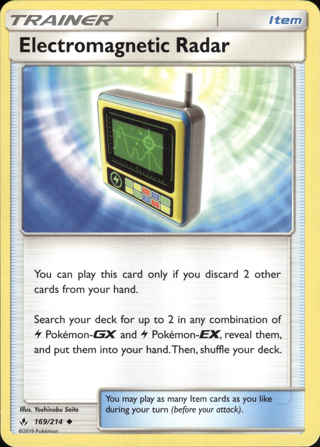 Electromagnetic Radar 169/214 Uncommon Unbroken Bonds Pokemon Lightly Played