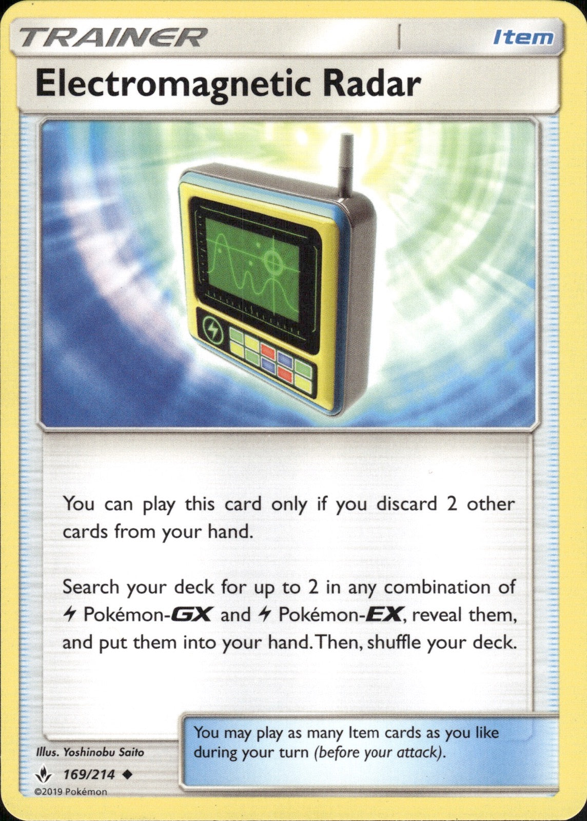 Electromagnetic Radar 169/214 Uncommon Unbroken Bonds Pokemon Lightly Played