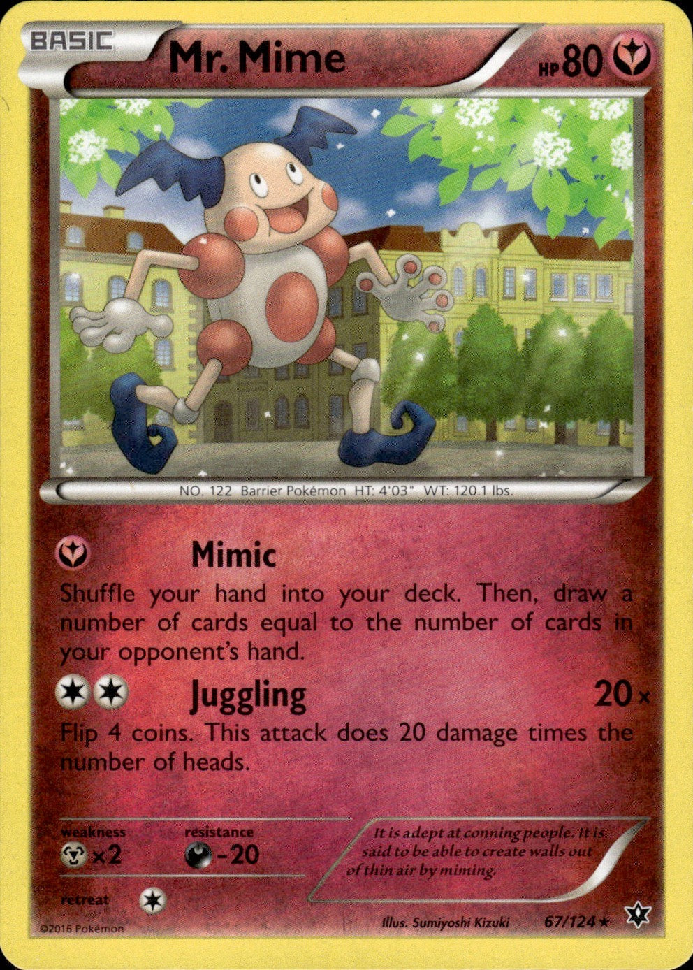 Mr. Mime 67/124 Rare Fates Collide Pokemon Lightly Played