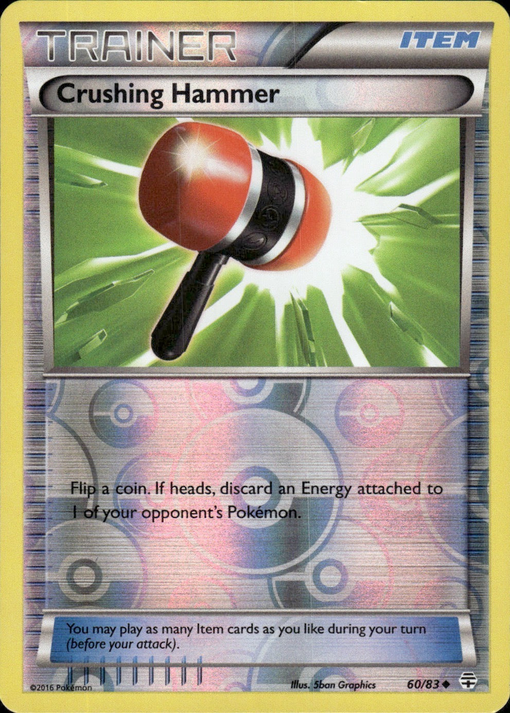 Crushing Hammer 60/83 Uncommon Generations Pokemon Reverse Holo Lightly Played