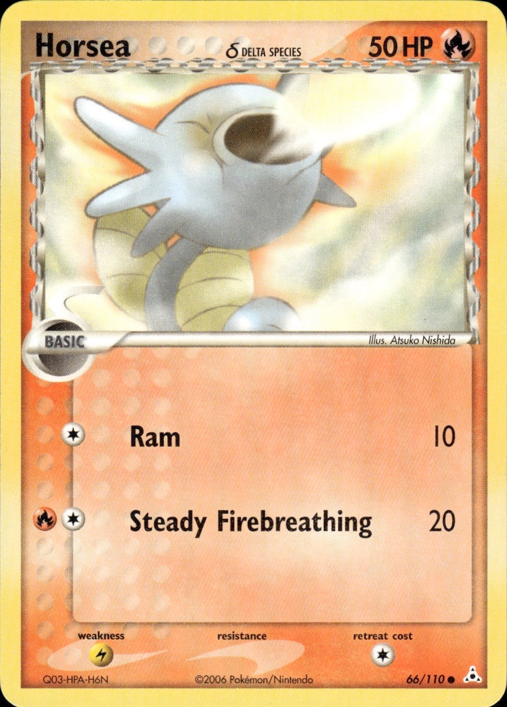 Horsea 66/110 Common Holon Phantoms Pokemon Lightly Played