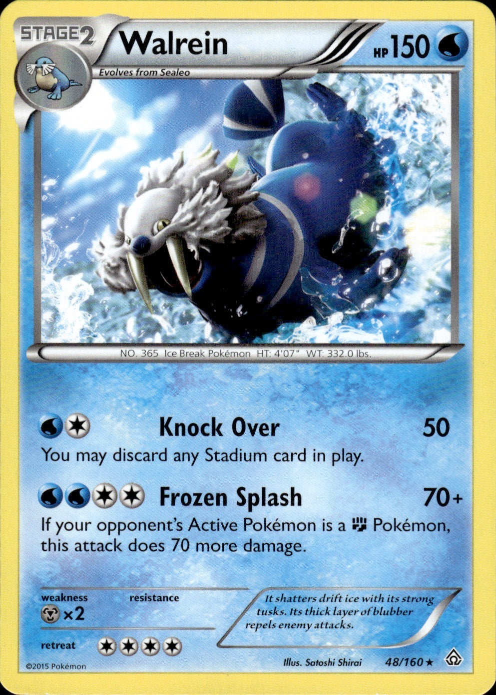Walrein 48/160 Rare Primal Clash Pokemon Lightly Played