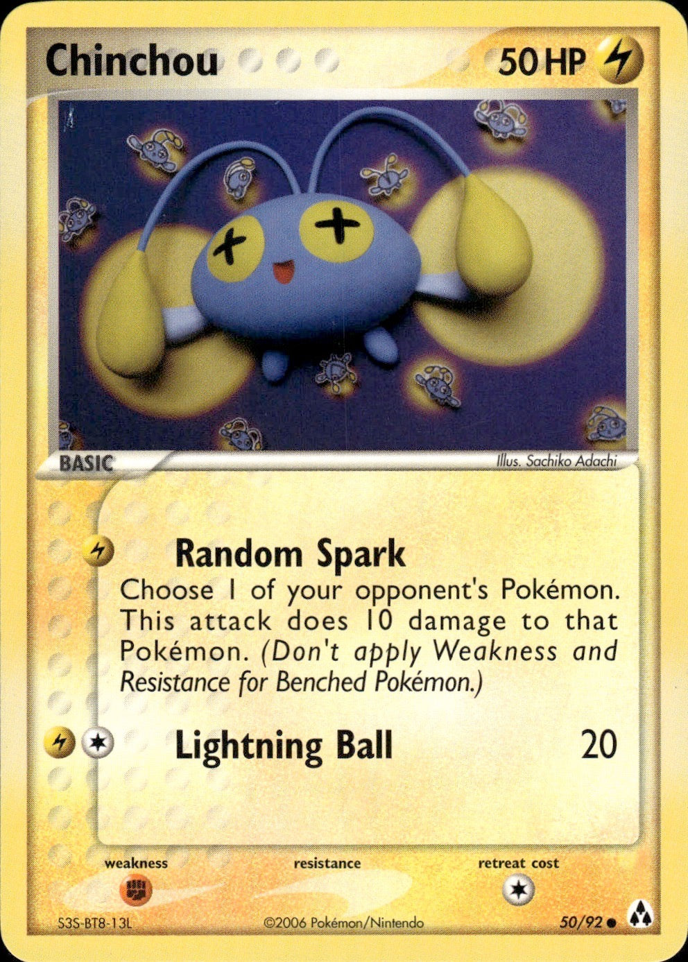 Chinchou 50/92 Common Legend Maker Pokemon Lightly Played