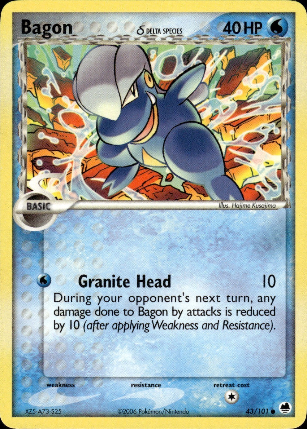 Bagon 43/101 Common Dragon Frontiers Pokemon Lightly Played