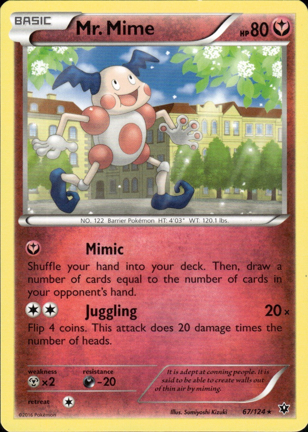 Mr. Mime 67/124 Rare Fates Collide Pokemon Lightly Played