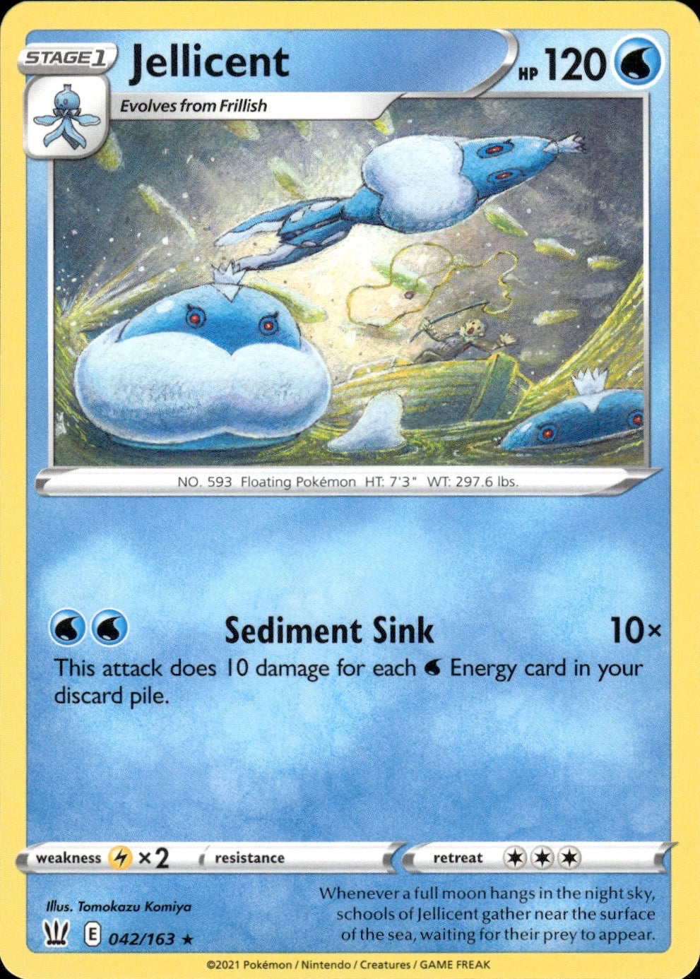 Jellicent 042/163 Rare Battle Styles Pokemon Lightly Played