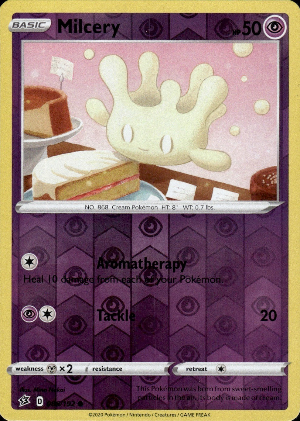 Milcery 086/192 Common Rebel Clash Pokemon Reverse Holo Lightly Played