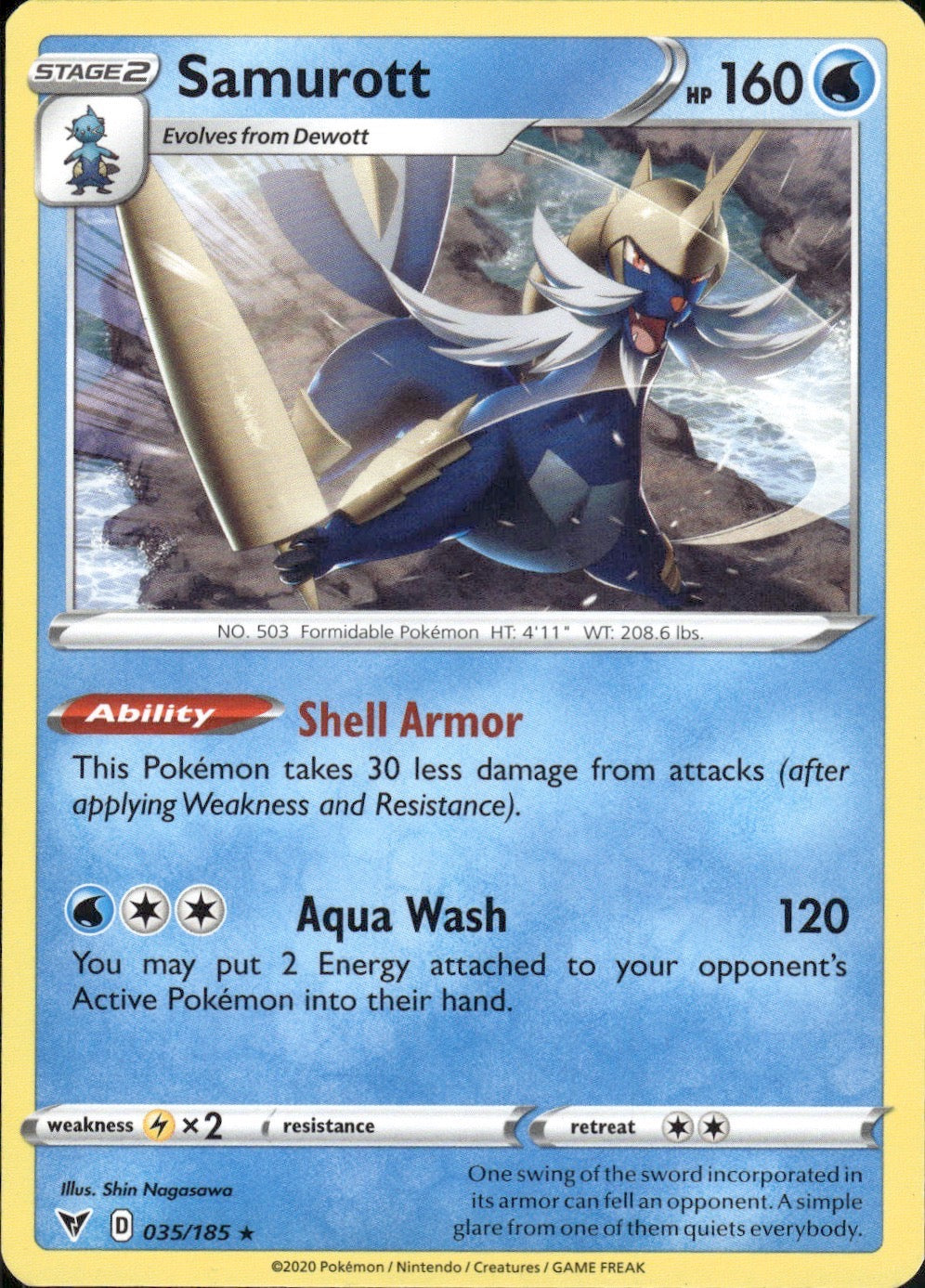 Samurott 035/185 Rare Vivid Voltage Pokemon Lightly Played