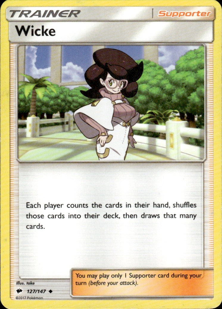 Wicke 127/147 Uncommon Burning Shadows Pokemon Lightly Played