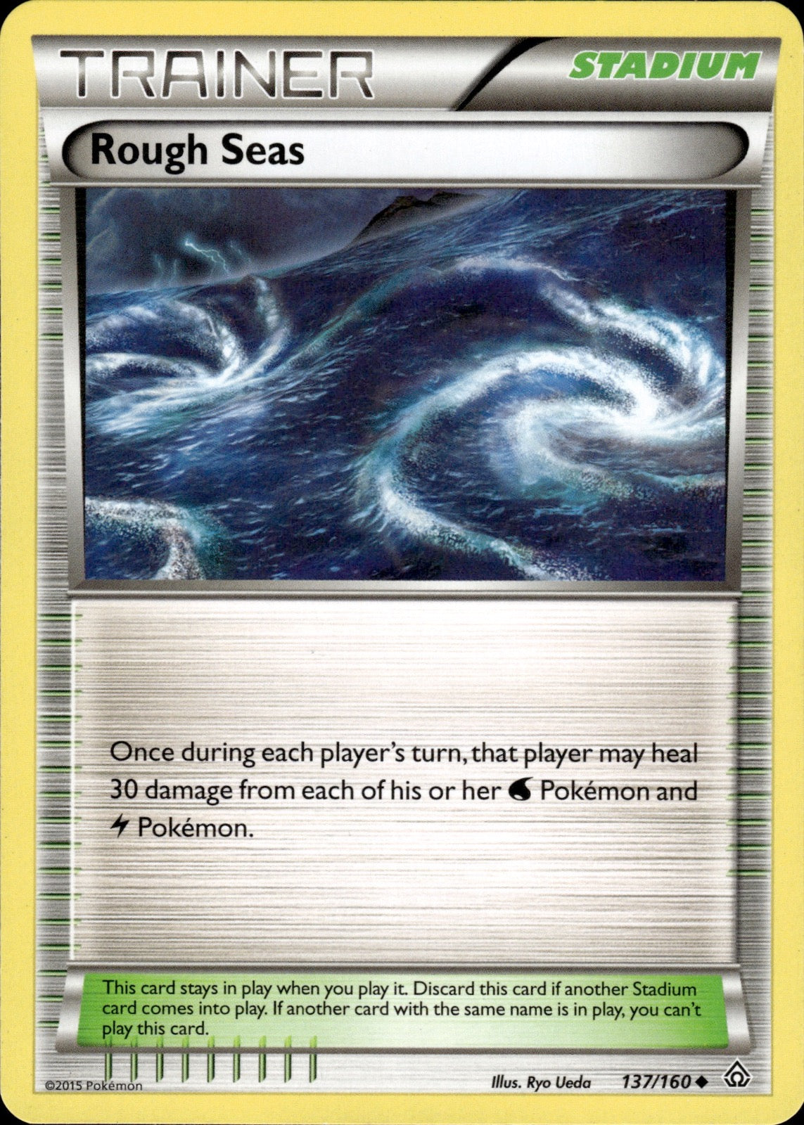 Rough Seas 137/160 Uncommon Primal Clash Pokemon Lightly Played