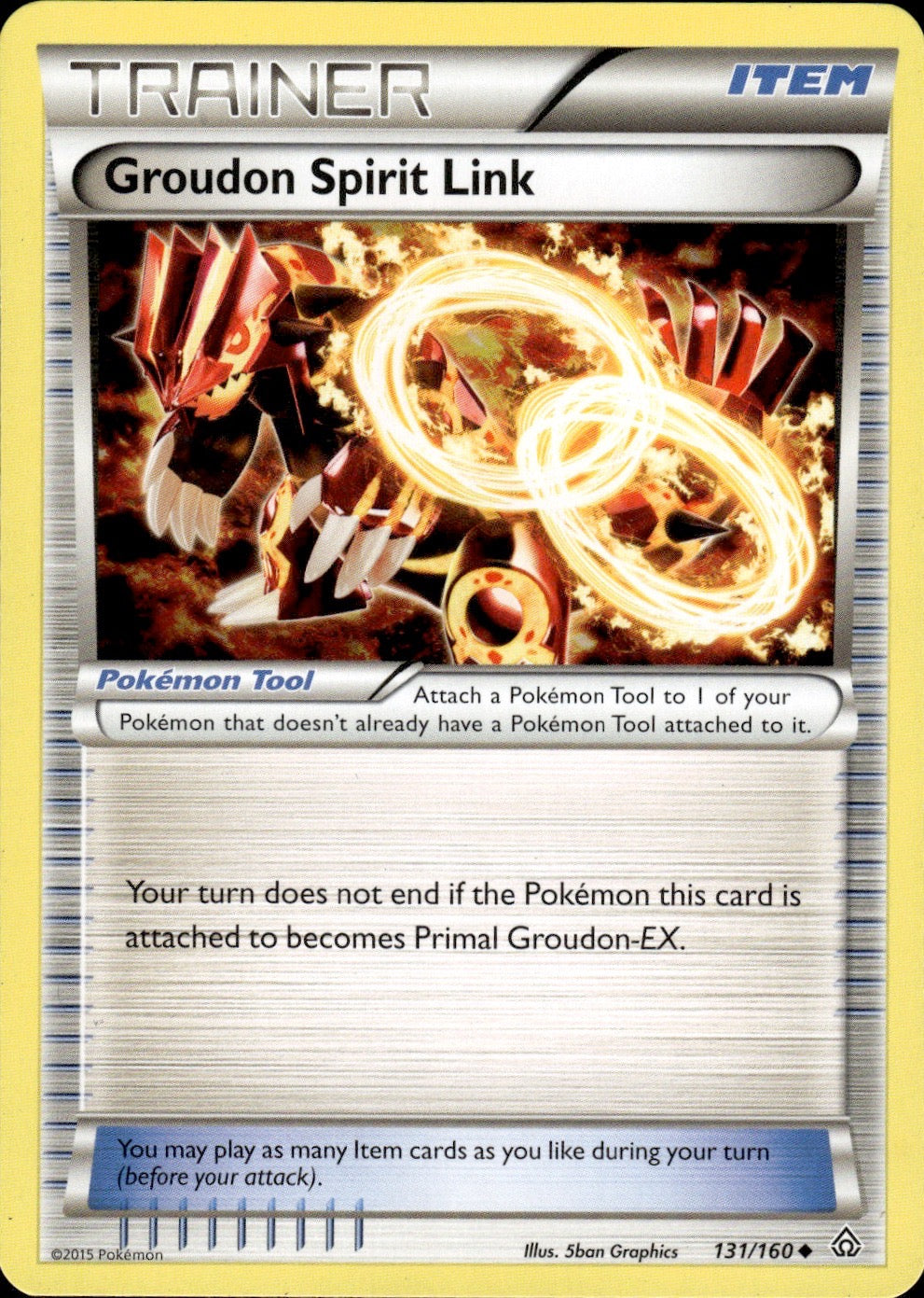 Groudon Spirit Link 131/160 Uncommon Primal Clash Pokemon Lightly Played