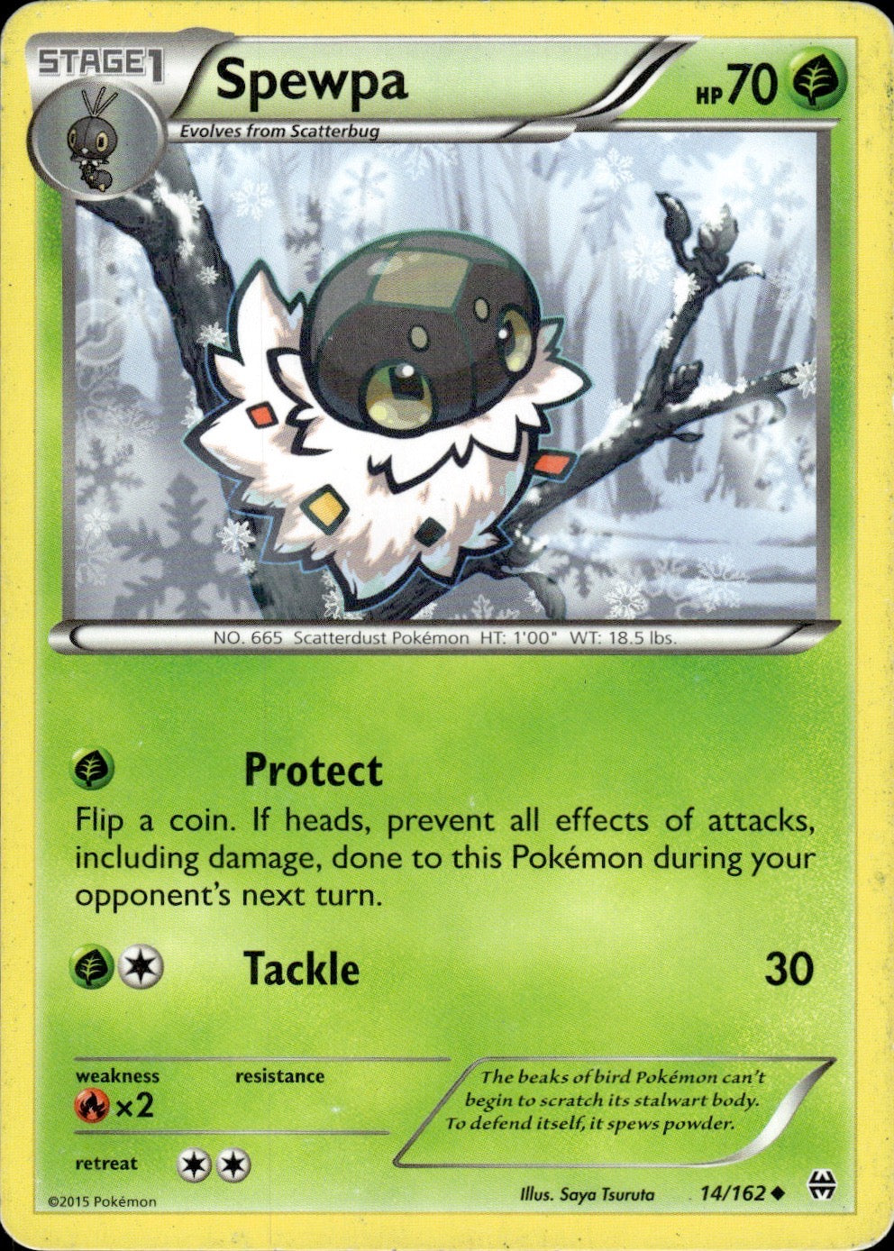 Spewpa 14/162 Uncommon BREAKthrough Pokemon Lightly Played
